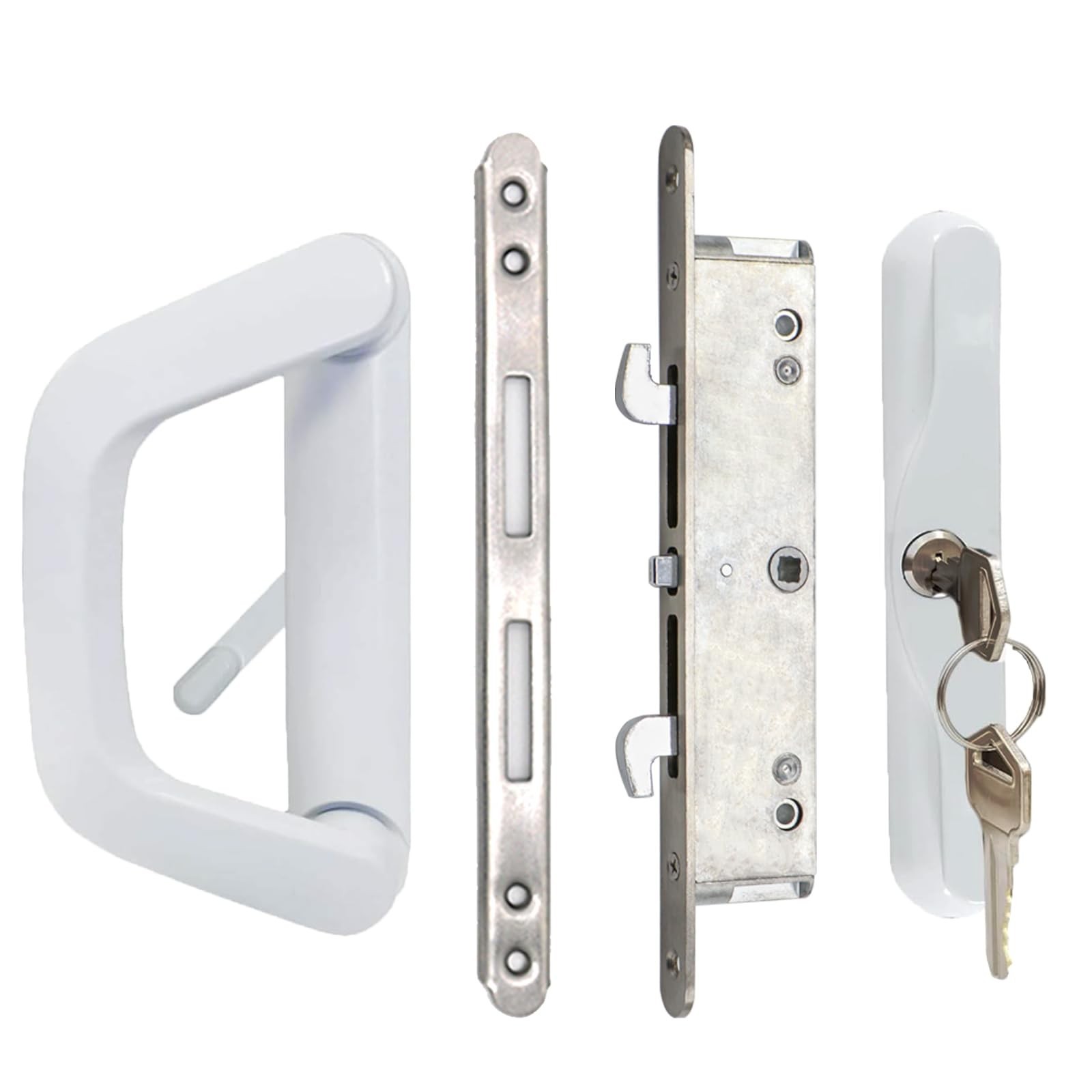 Patio Sliding Glass Door Handle Set with Mortise Lock and Keys, Full Replacem…