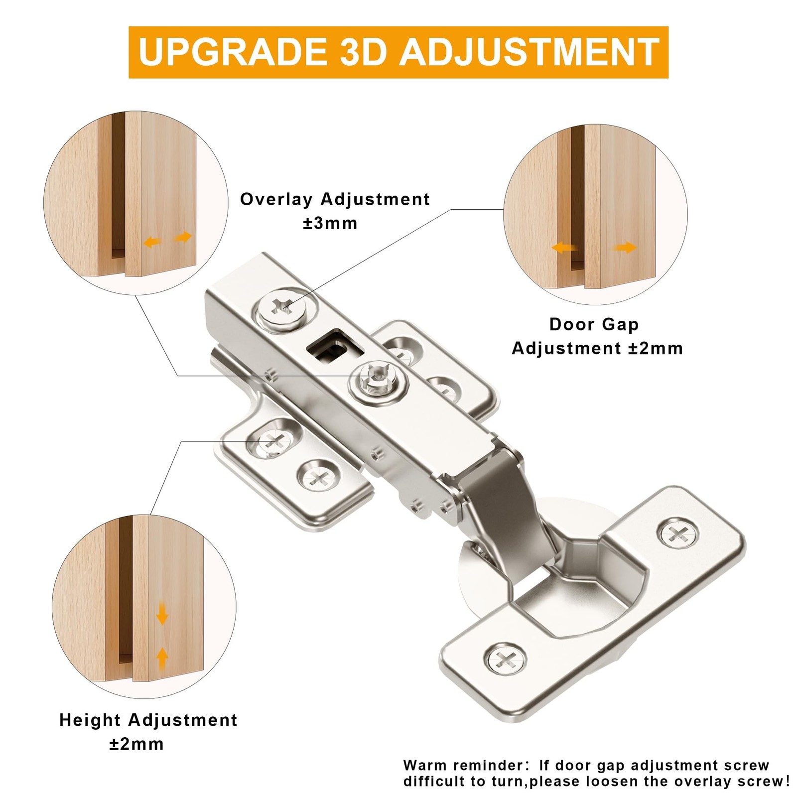 2pcs Professional Grade Full Overlay Soft Close Cabinet Hinges, Frameless Con…