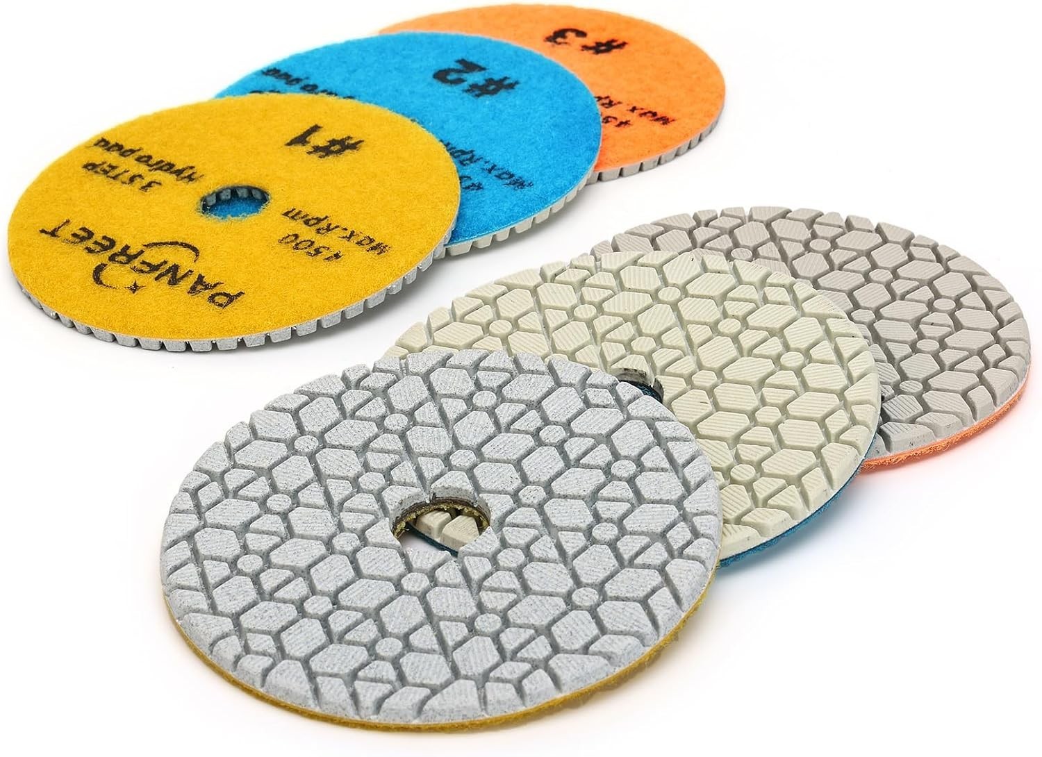 3 Step 4 Inch Diamond Polishing Pads,Granite Polishing Pads for Granite Quartz M