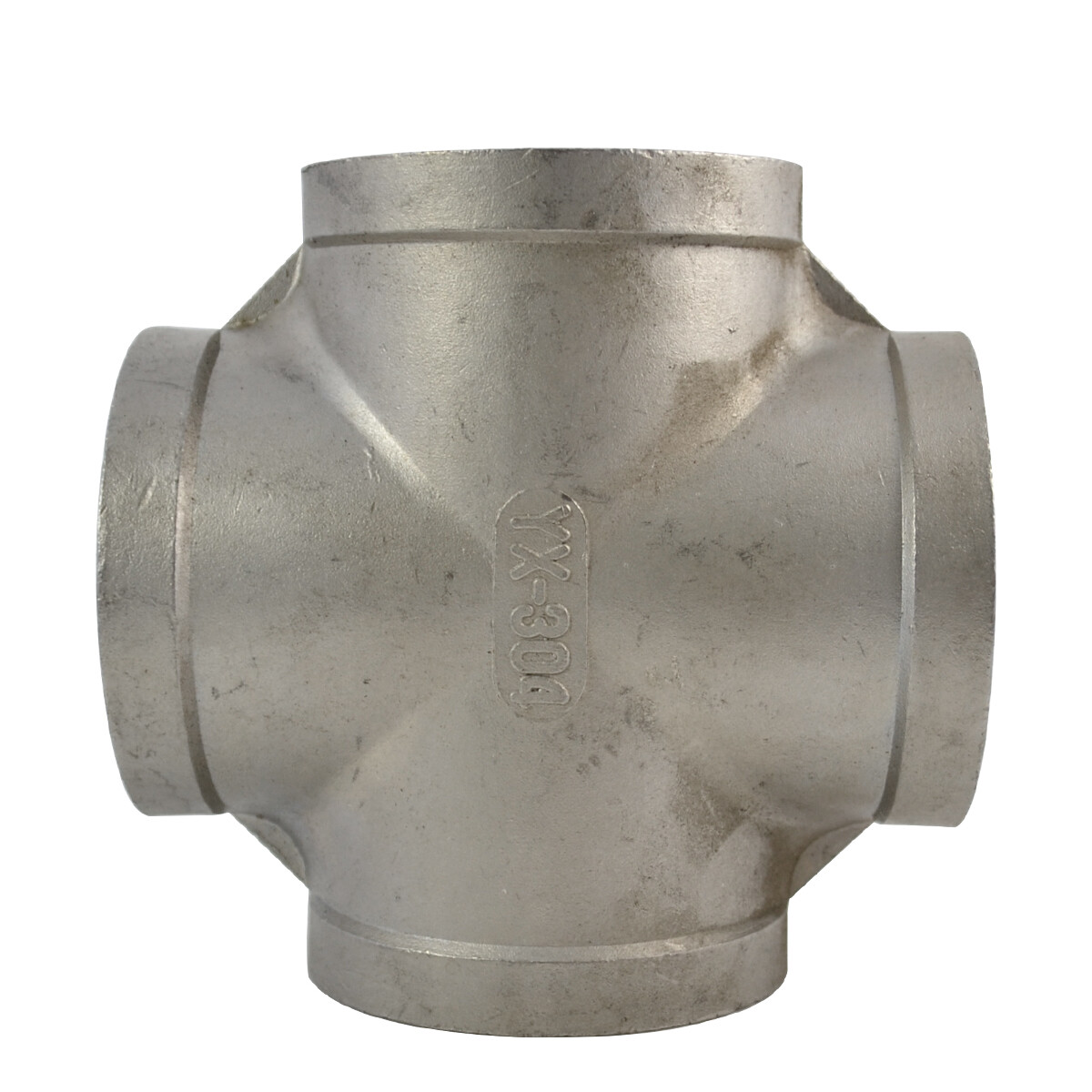 2“ Inch NPT Thread 4 Way Cross Coupling Female Pipe Fitting 304 Stainless Steel