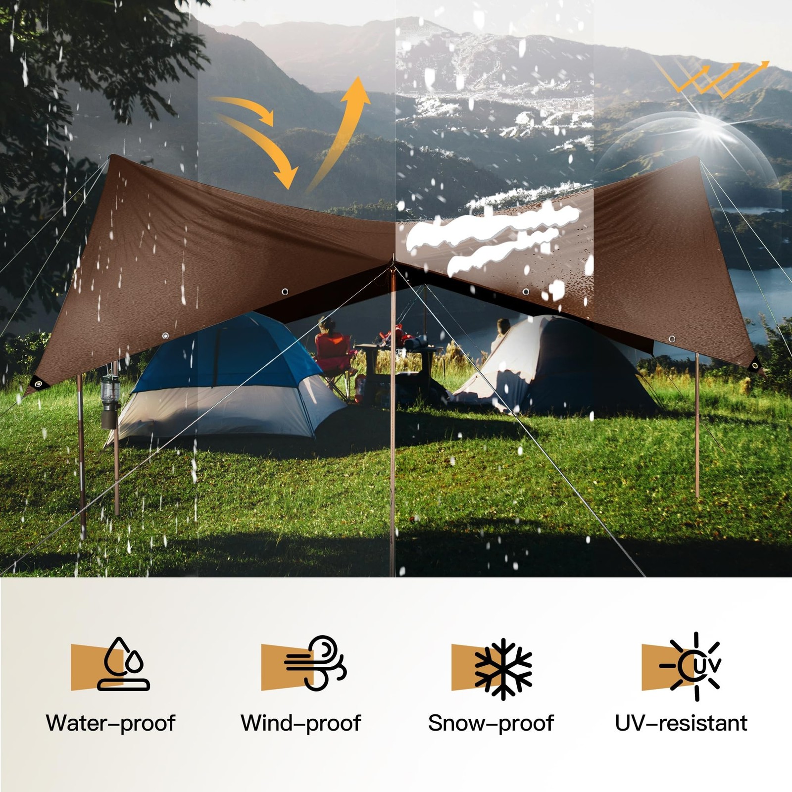 Tarp 6x8FT, 18 Mil Heavy Duty Large Tarps, 100% Waterproof Tarp, UV Resistant…