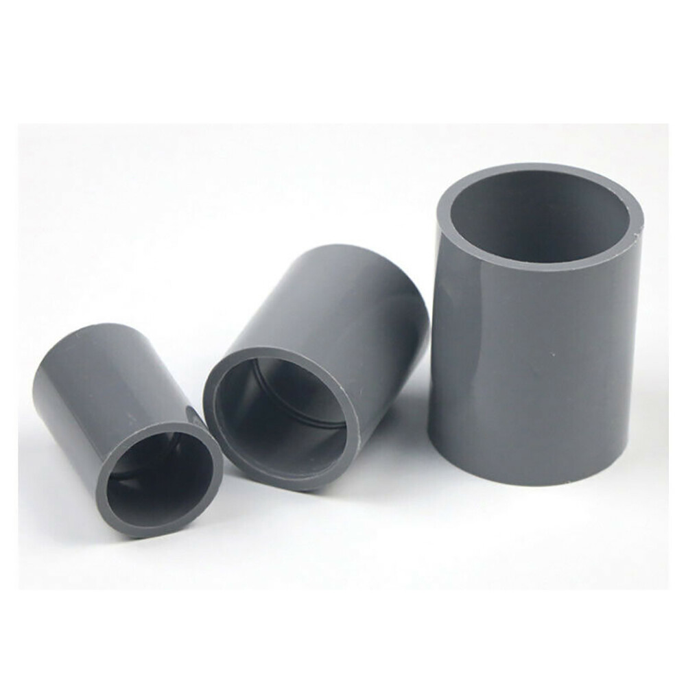 Grey PVC Direct Pipe Fitting Straight Joint Water Pipe Socket Coupling 20~200mm
