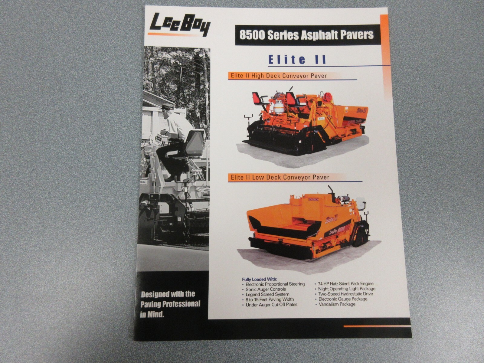 Leeboy 8500 Elite 2 Asphalt Paver Color Sales Brochure 6 Pages