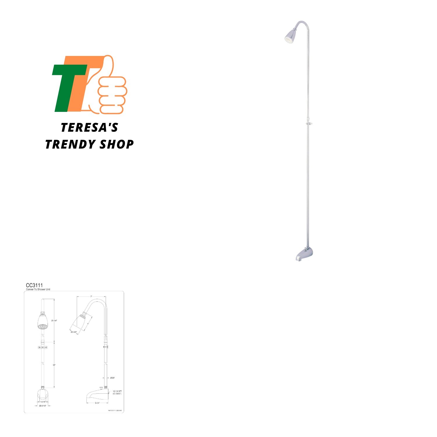 Convertor Shower Unit, Polished Chrome,61-inch Length