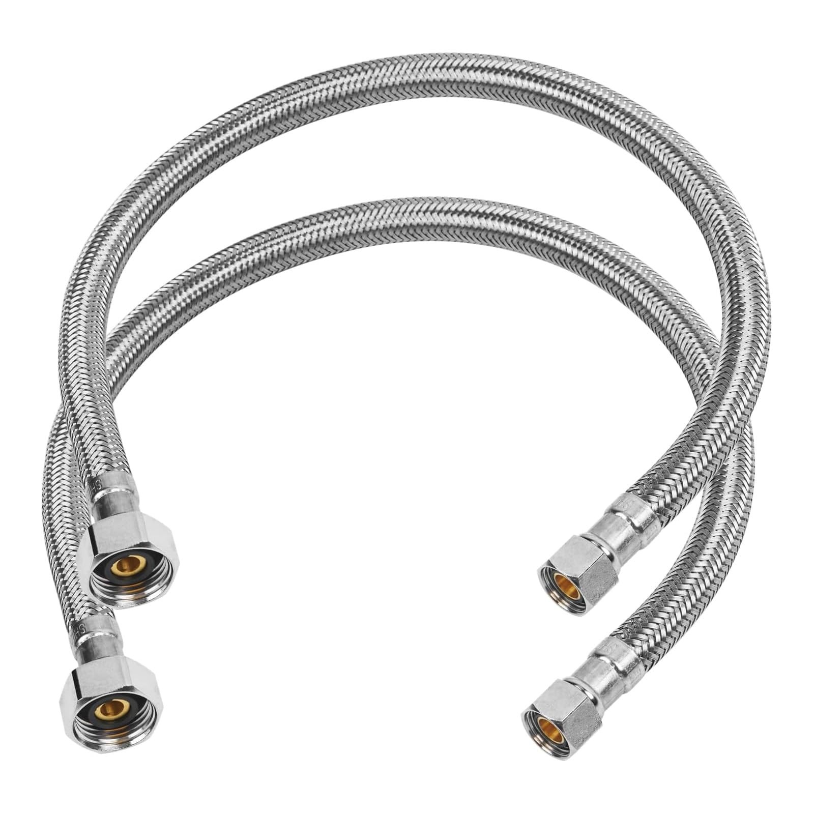 KAINGA 20″ Faucet Supply Line, 3/8 inch Comp x 1/2 20inch, ‎Stainless Steel