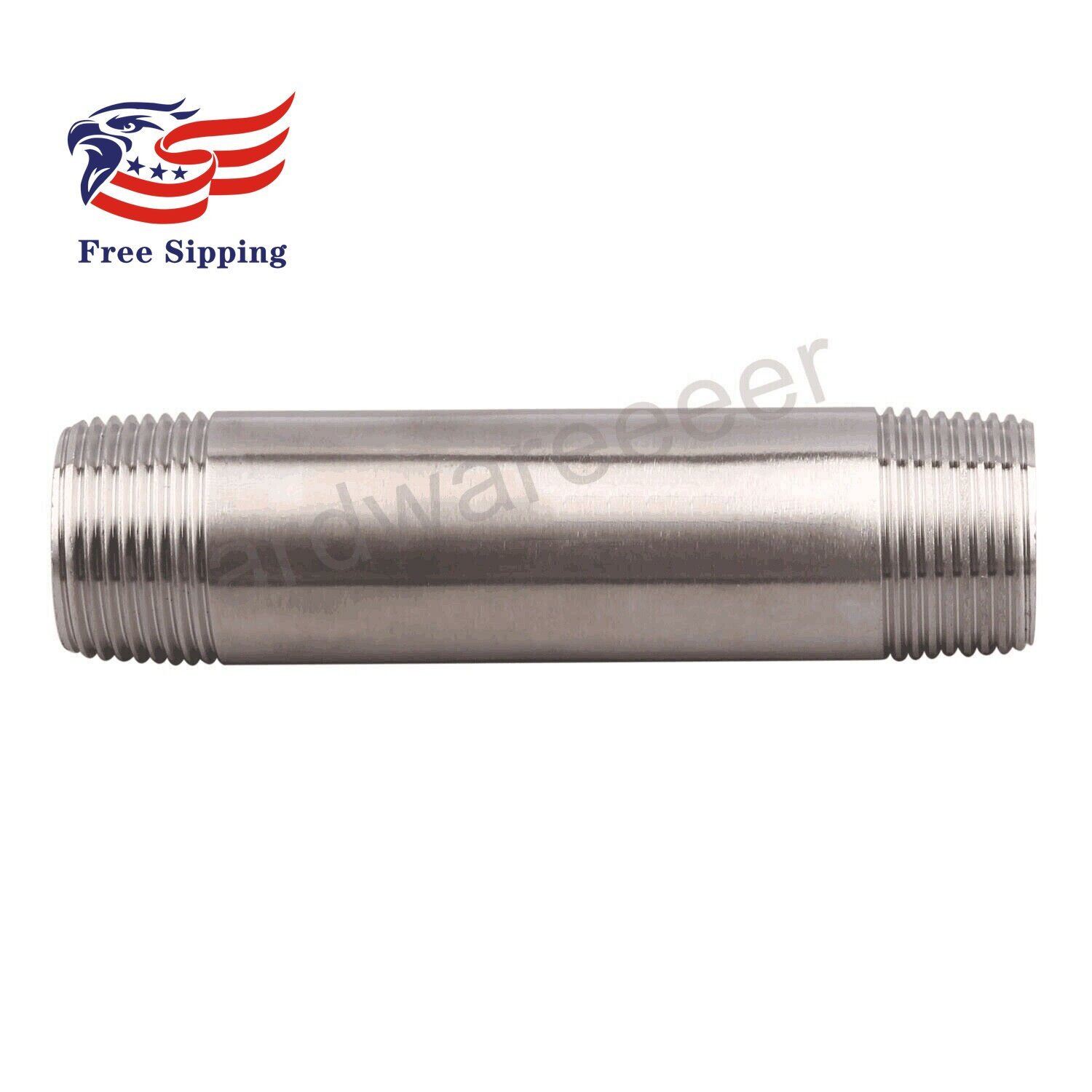 3/4” NPT x 3/4″ NPT Male Threaded Nipple SS304 Pipe Coupling Fitting 16″ Length
