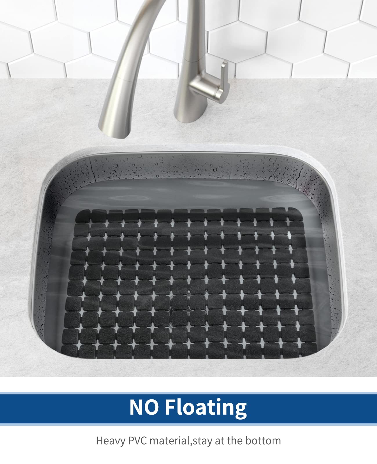 Bigli Sink Mat Protectors for Stainless 15.7 x 11.8 inches, Black