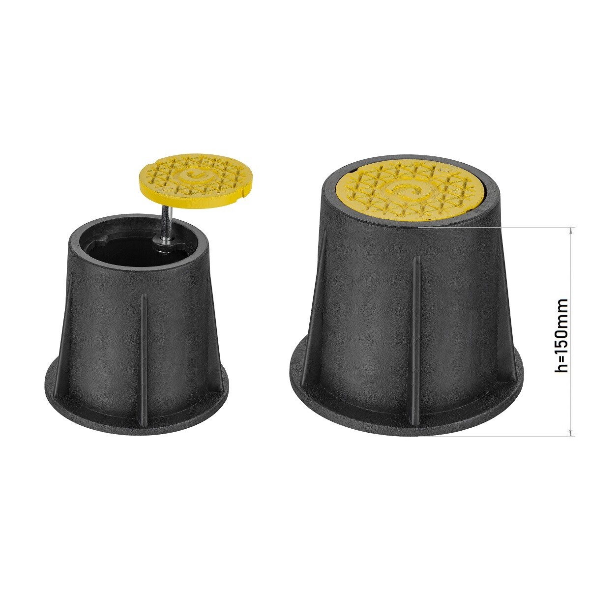 Gas Stop Tap Box Surface Box Stop Cock Box Valve Box with Cast Iron Lid h=150mm