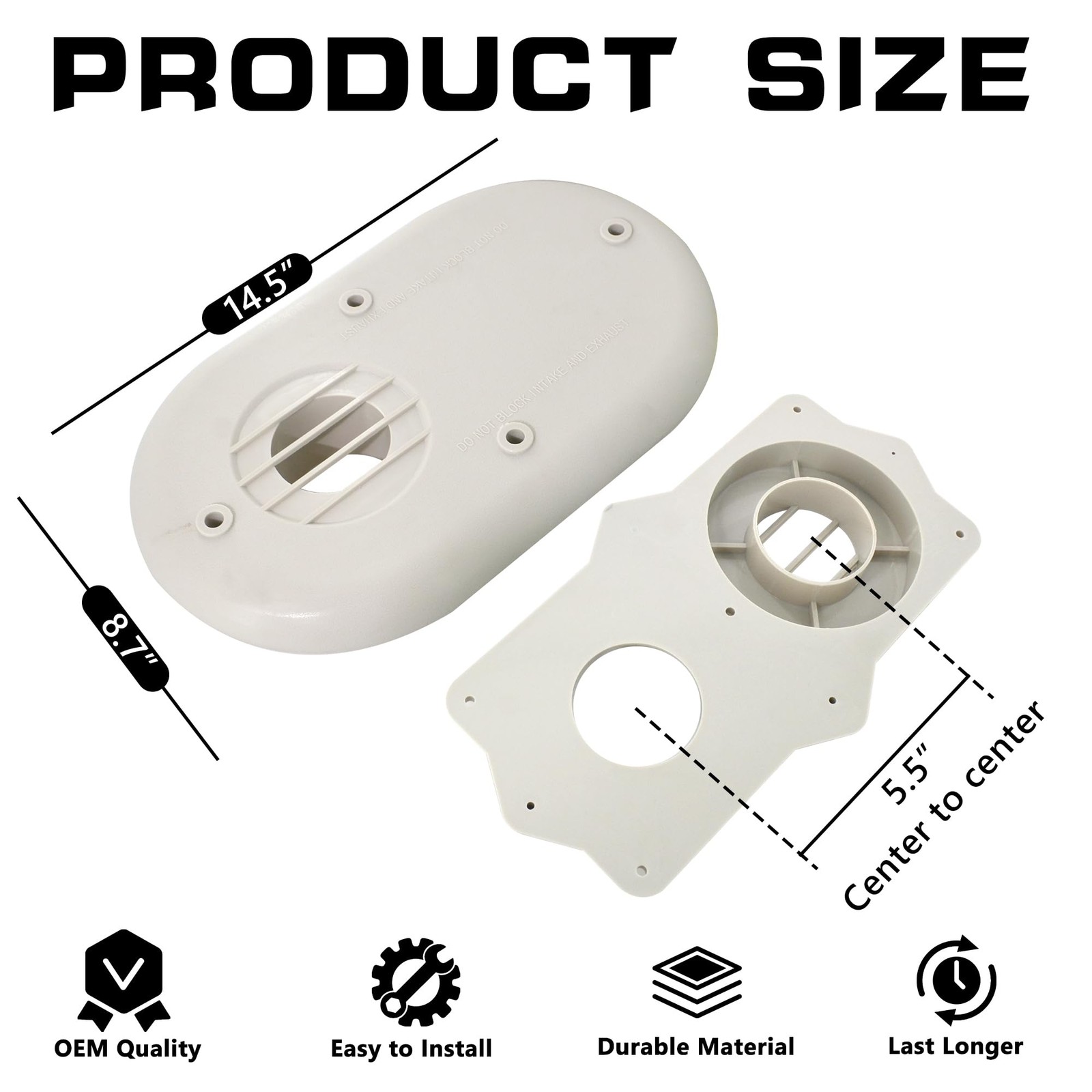 ZNTVW SP20285 Horizontal Vent Termination Kit With Screws For High off-white