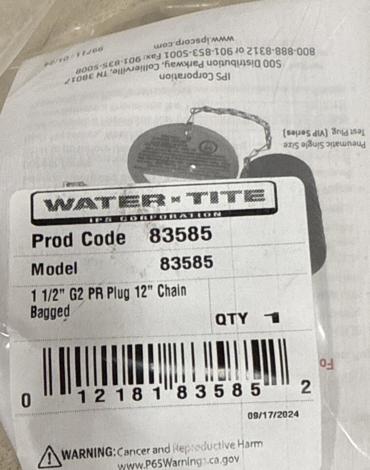 IPS 83585 1-1/2″ Pressure Relief Test Plug