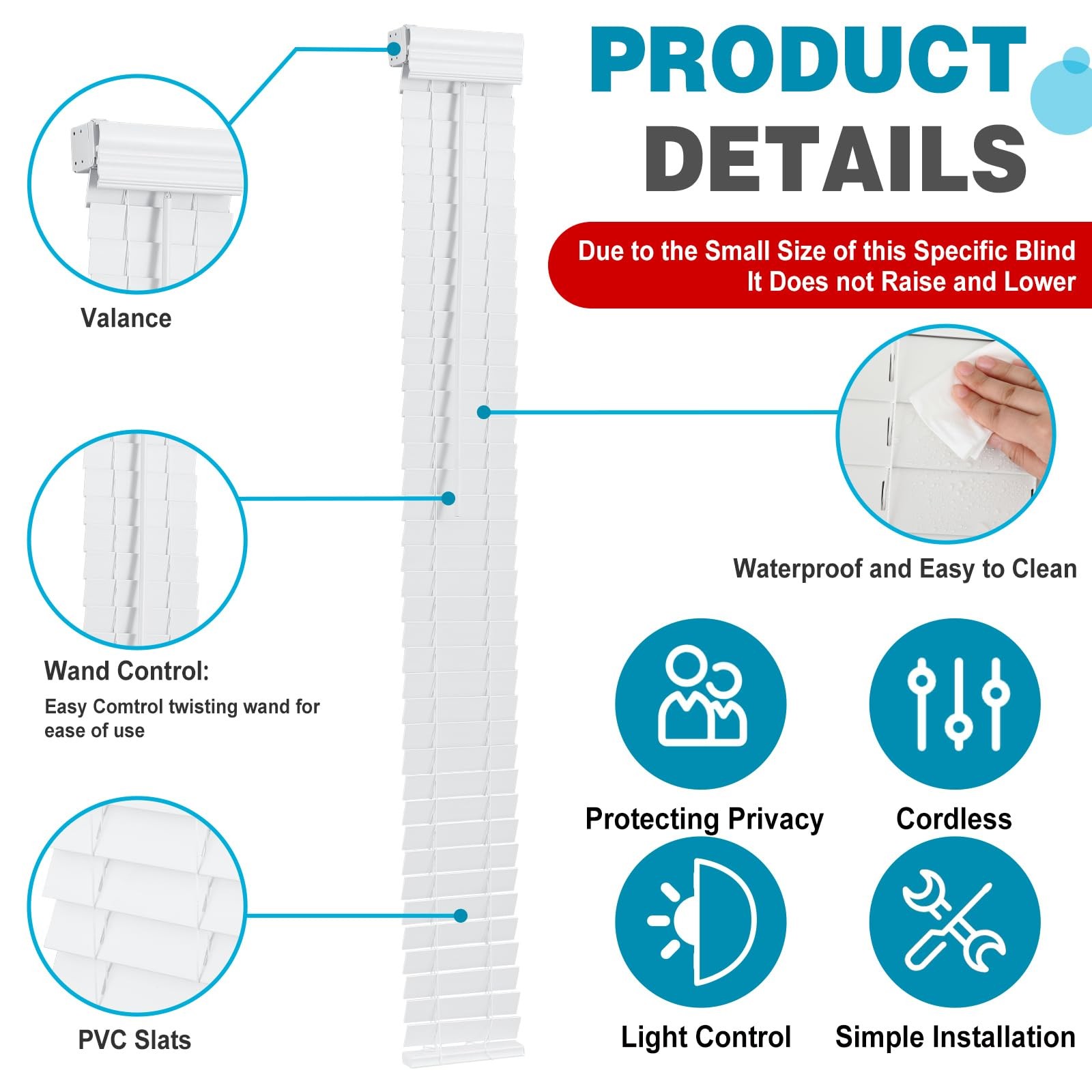 DoubleFill 2 Pack 8.5” x 72” Cordless Sidelight Blinds 2” Horizontal White