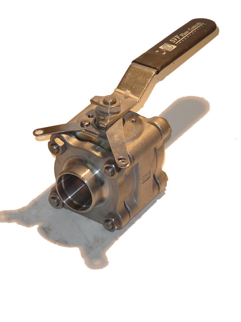 SVF 2″ Stainless Steel 3-Piece Butt Welds (Schedule 10) Full Port Ball Valve