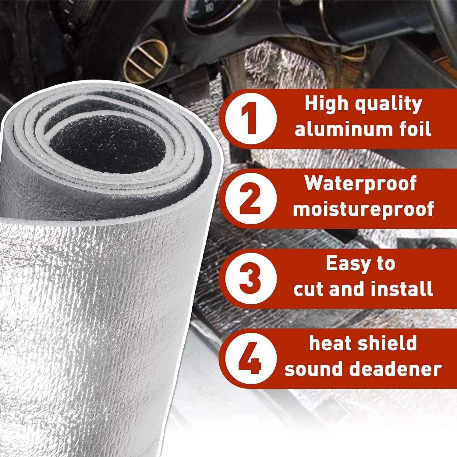5mm Double Side Radiant Heat-Cold Barrier Reflective Insulation Pad Mat 40″×60″