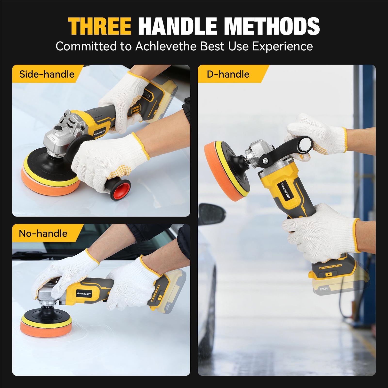 Cordless Buffer Polisher for Dewalt 20v Max Battery, Brushless Rotary Car Buf…