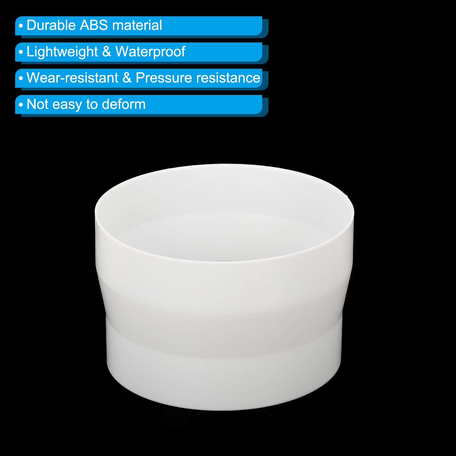 7″ to 6″ Duct Reducer ABS Ducting Airflow Tube Increaser Adapter Pipe Fitting