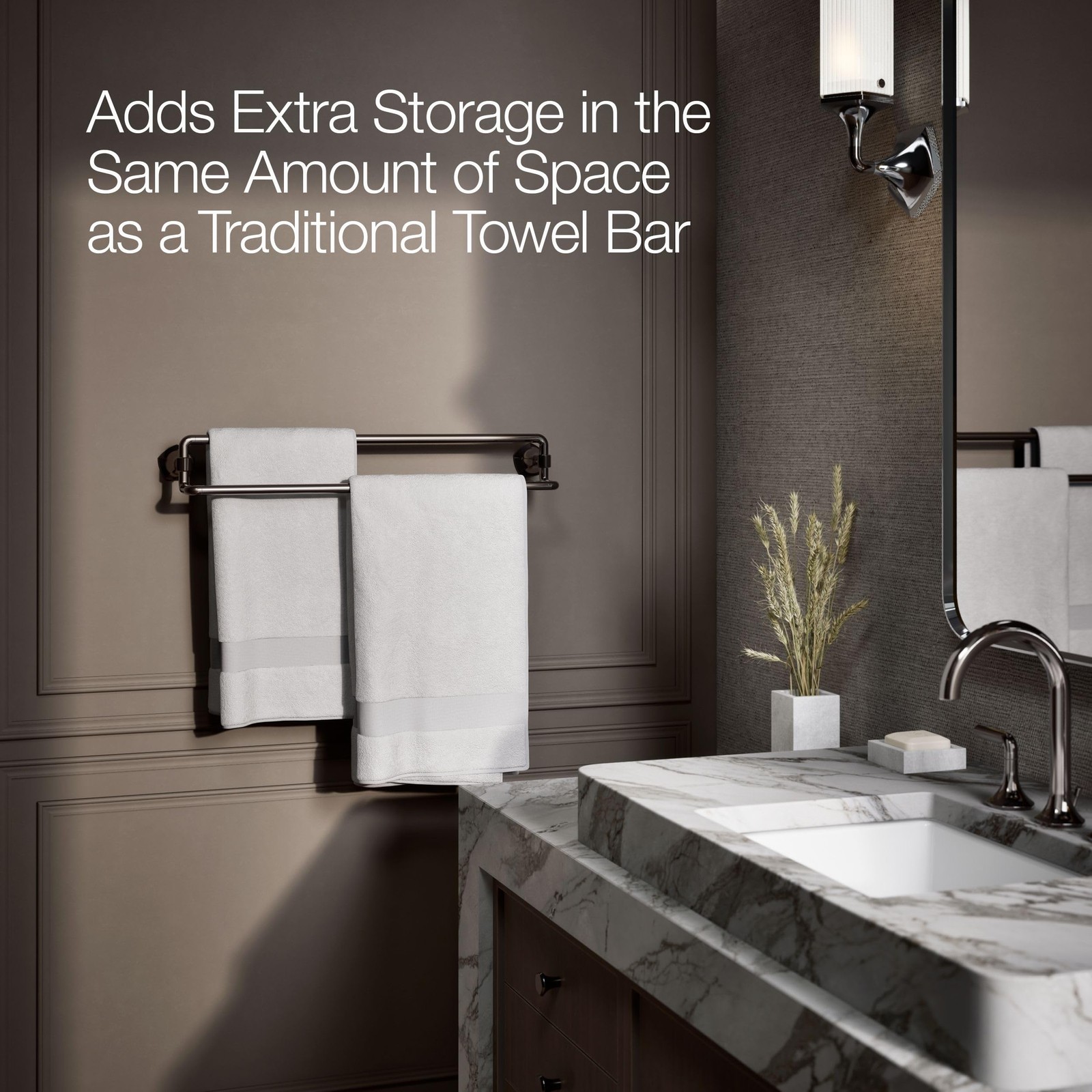 Kohler 27062-TT Occasion® 24″ Double Towel bar, Vibrant Titanium