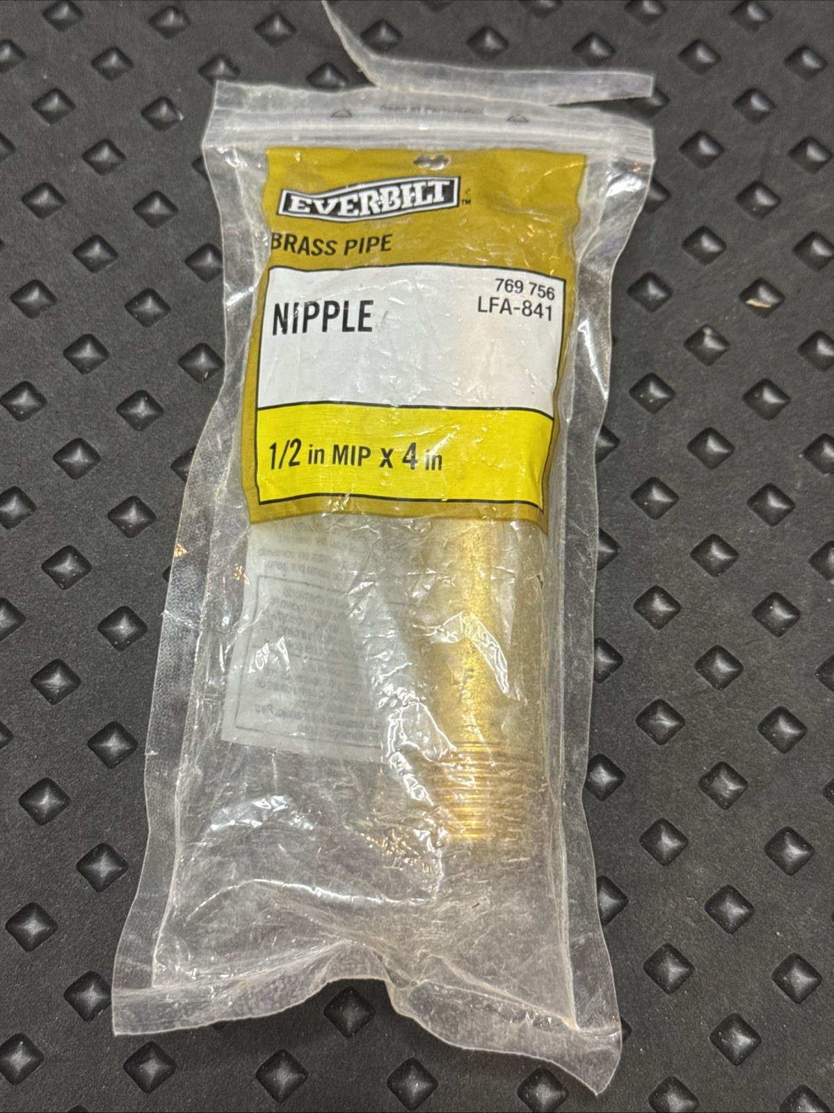 Everbilt LFA-841 1/2 in. x 4 in. MIP Brass Pipe Adapter Nipple Fitting Lead Free
