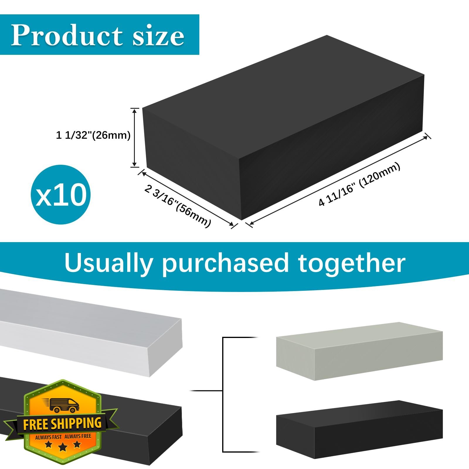 Gyykzz 10x Straight POM Handrail Connectors