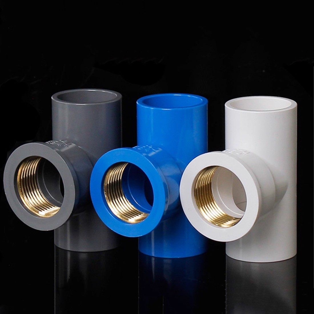 PVC Copper Internal Thread 3-Way Water Supply Pipe Fittings Adapter Connector