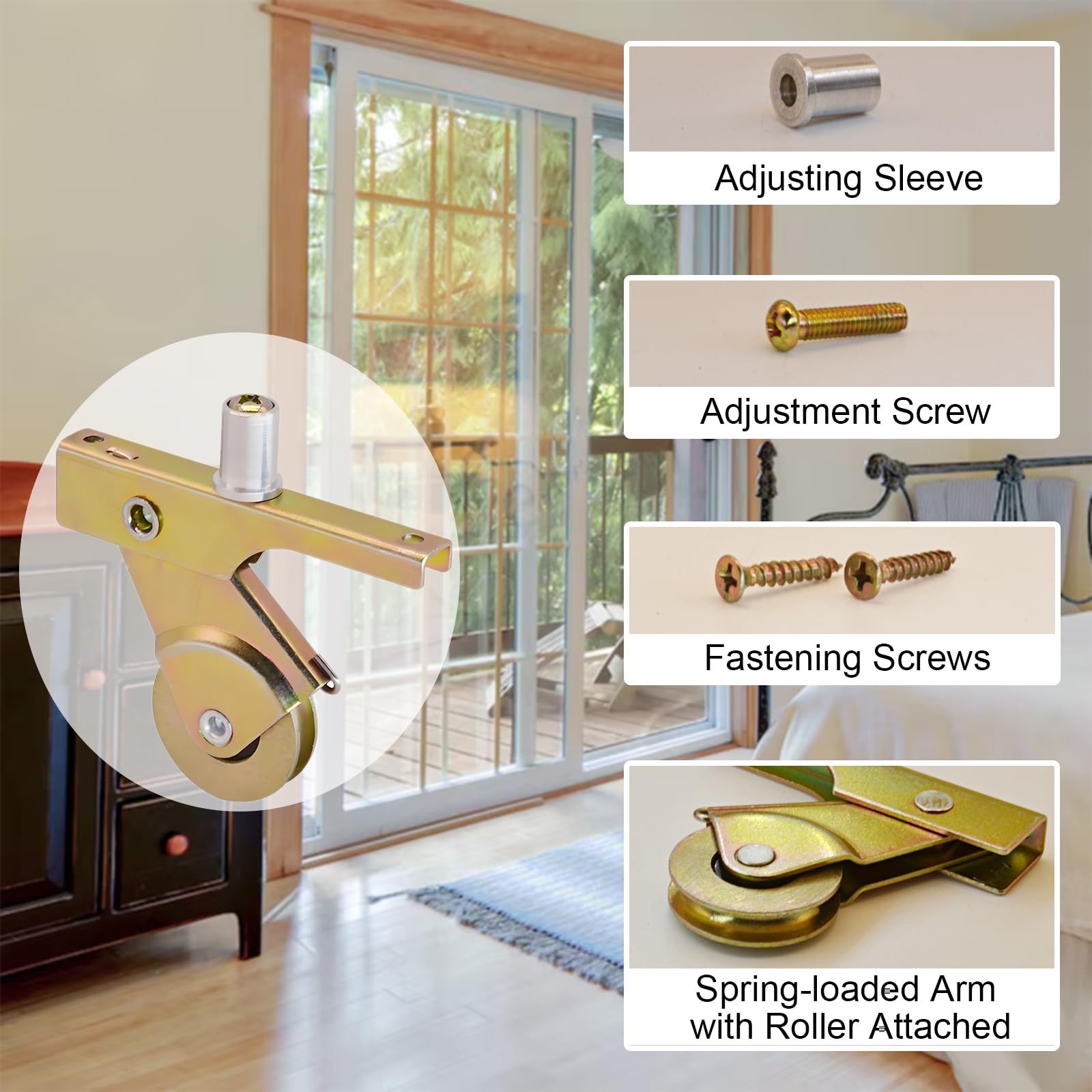Sliding Screen Door Spring Loaded Roller Replacement with 1″ Steel Ball Beari…