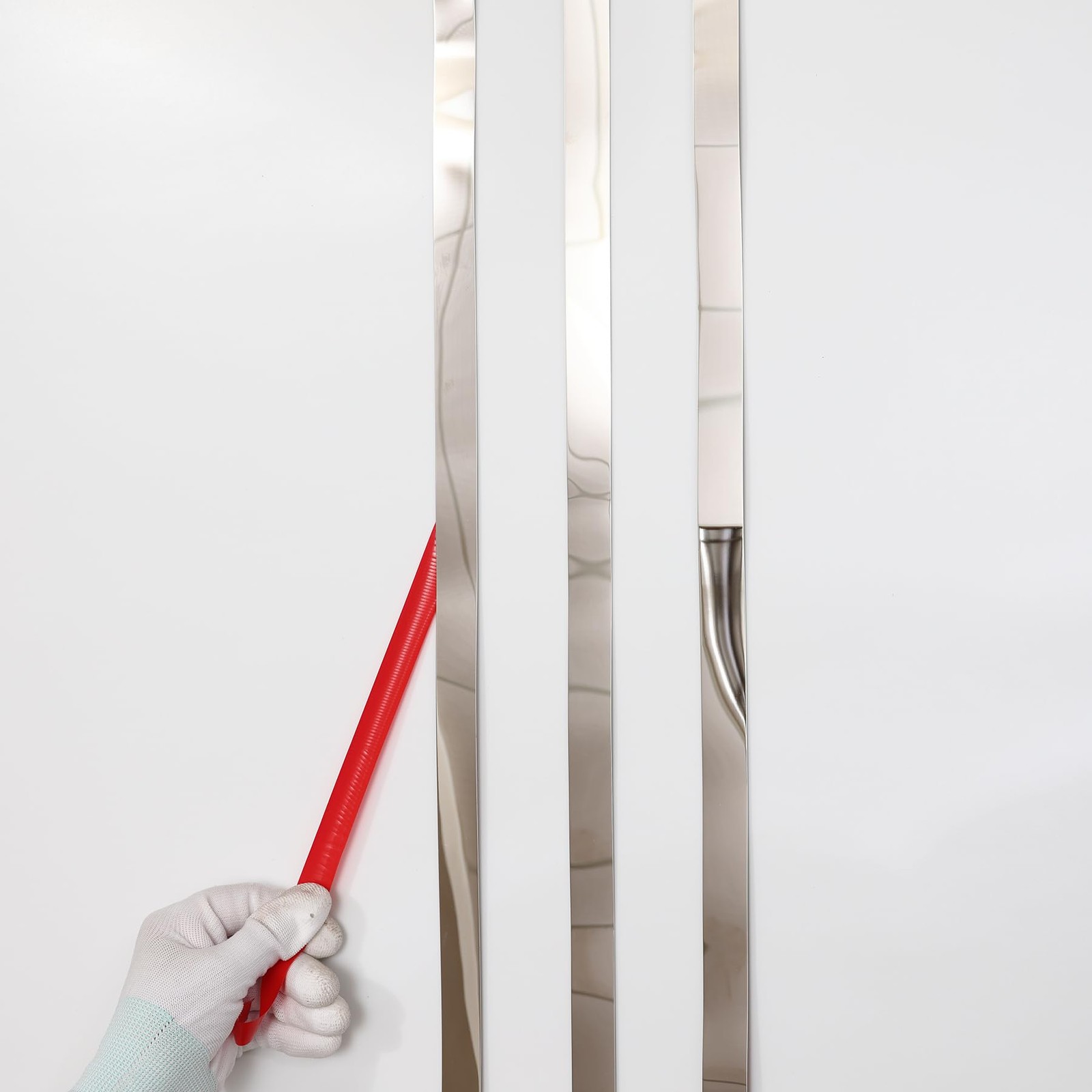 Taaizau Silver Metalized Mirror-Like Finish Molding Trim Peel And Stick Strip