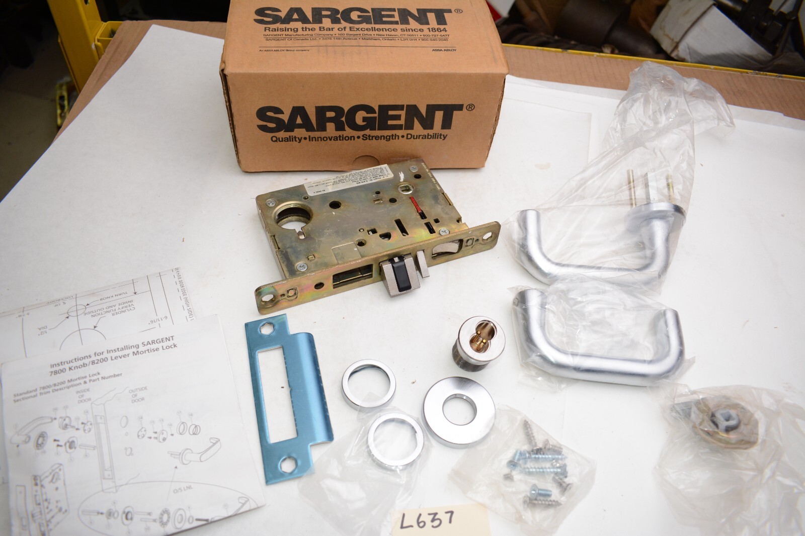 Sargent 8255 LNJ 26D 8200 Series Office or Entry Mortise Lock with LNJ Lever Tri