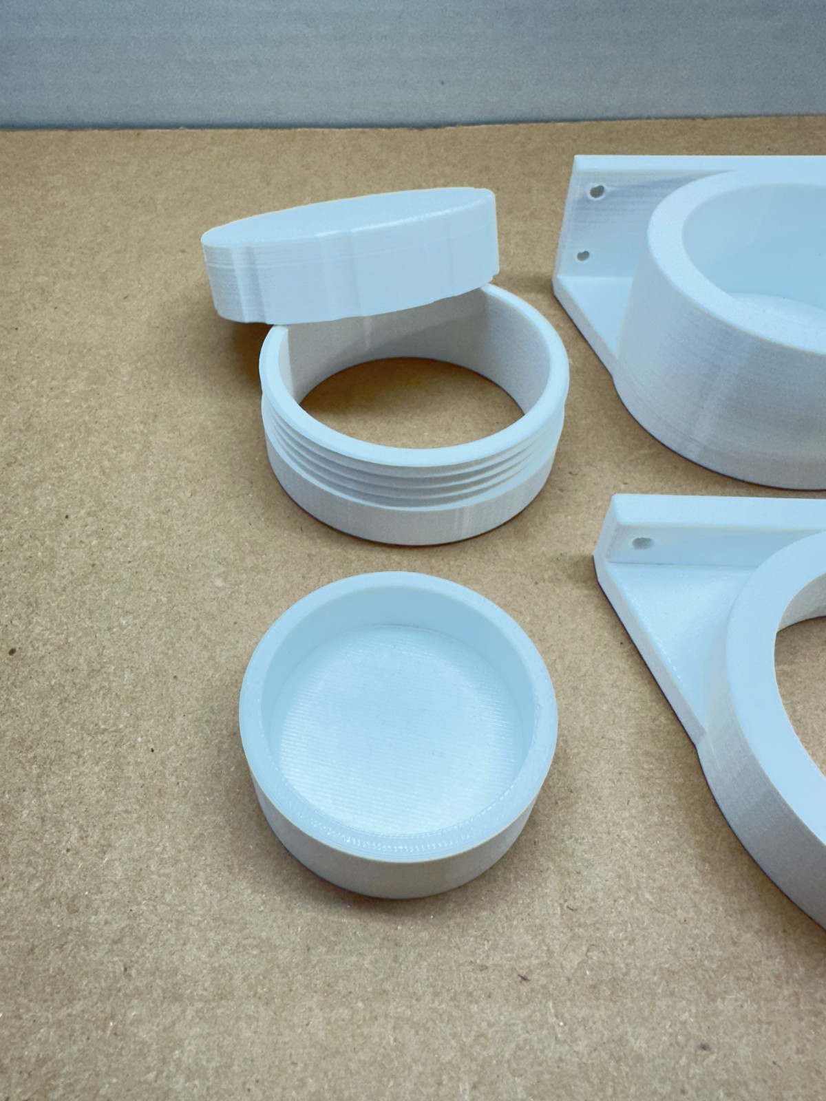 2″ PVC Wall Mount + Screw-on Lid + Bottom Support – NEW!