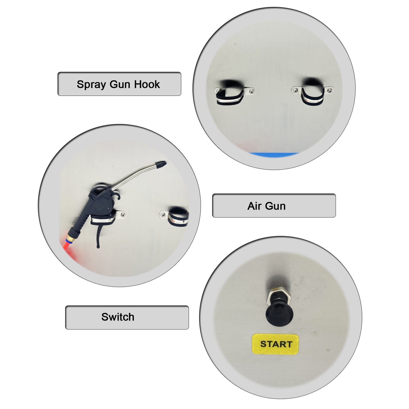Spray Gun Cleaning Machine (Pneumatic, 14 Jets, 17.25*13.5*14.25” Wash Tank)