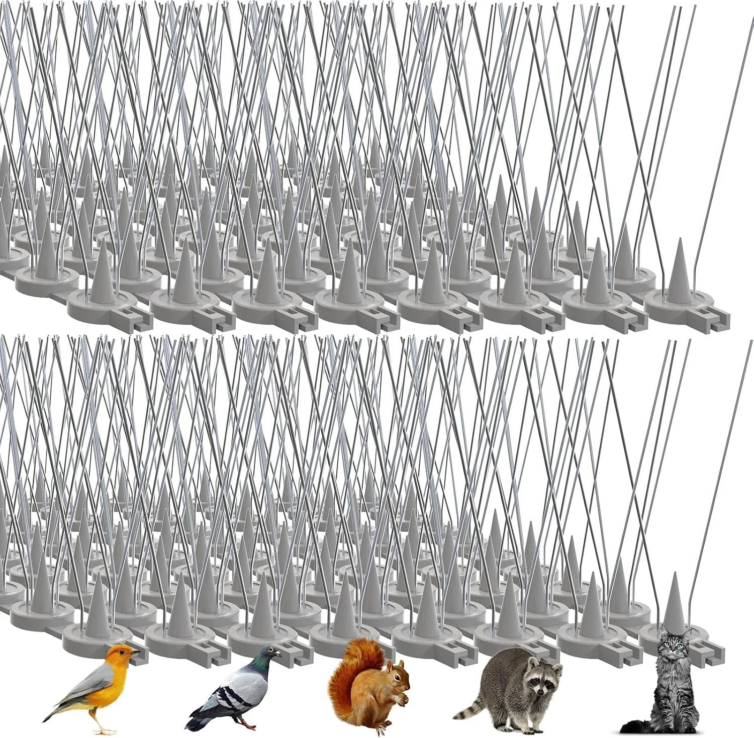 Bird Spikes, 16 Packs Pigeon Deterrent, Stainless Steel Bird Spikes Deterrent fo