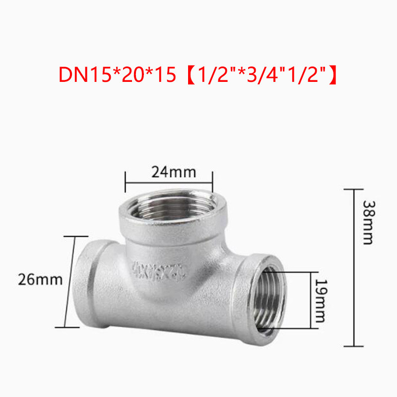BSP Reducing Female Tee 304 Stainless Steel Pipe Fittings Adapter Connector New
