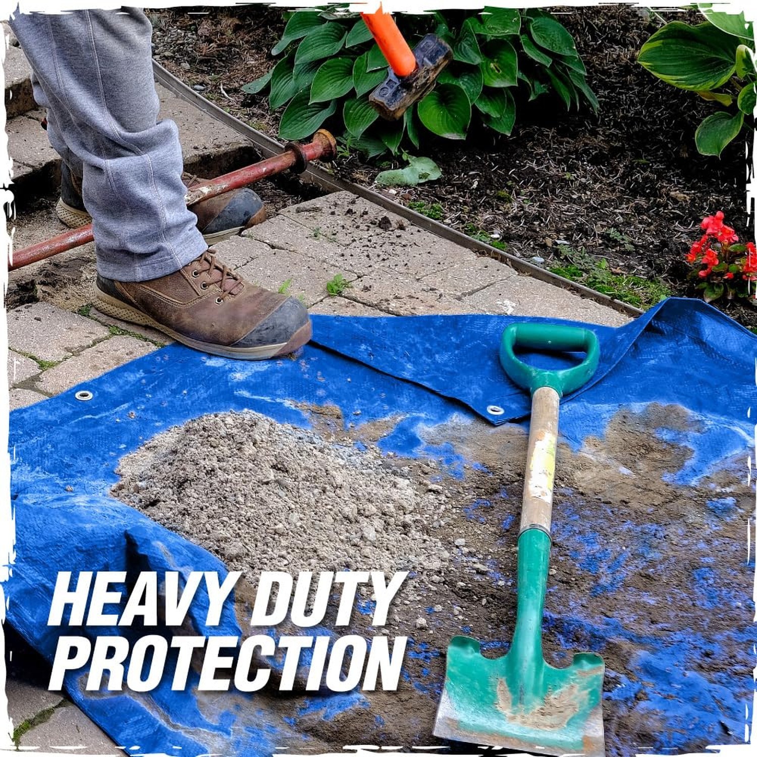 RUGGED RHINO Heavy Duty Waterproof Tarp, 10×20, UV and Tear Resistant Cover w…
