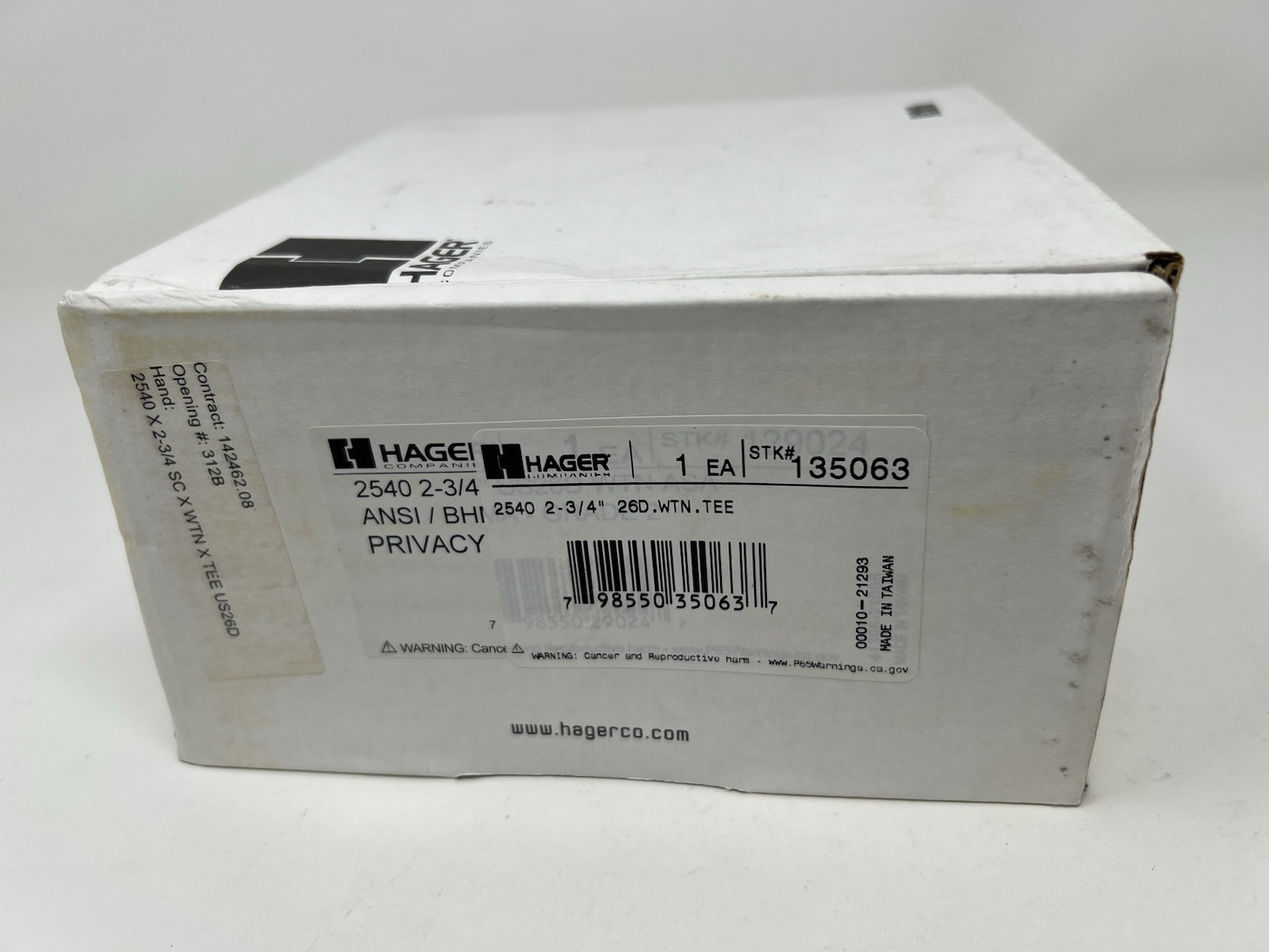 Hager – 2540 WTN 26D – Grade 2 Privacy Cylindrical Lock