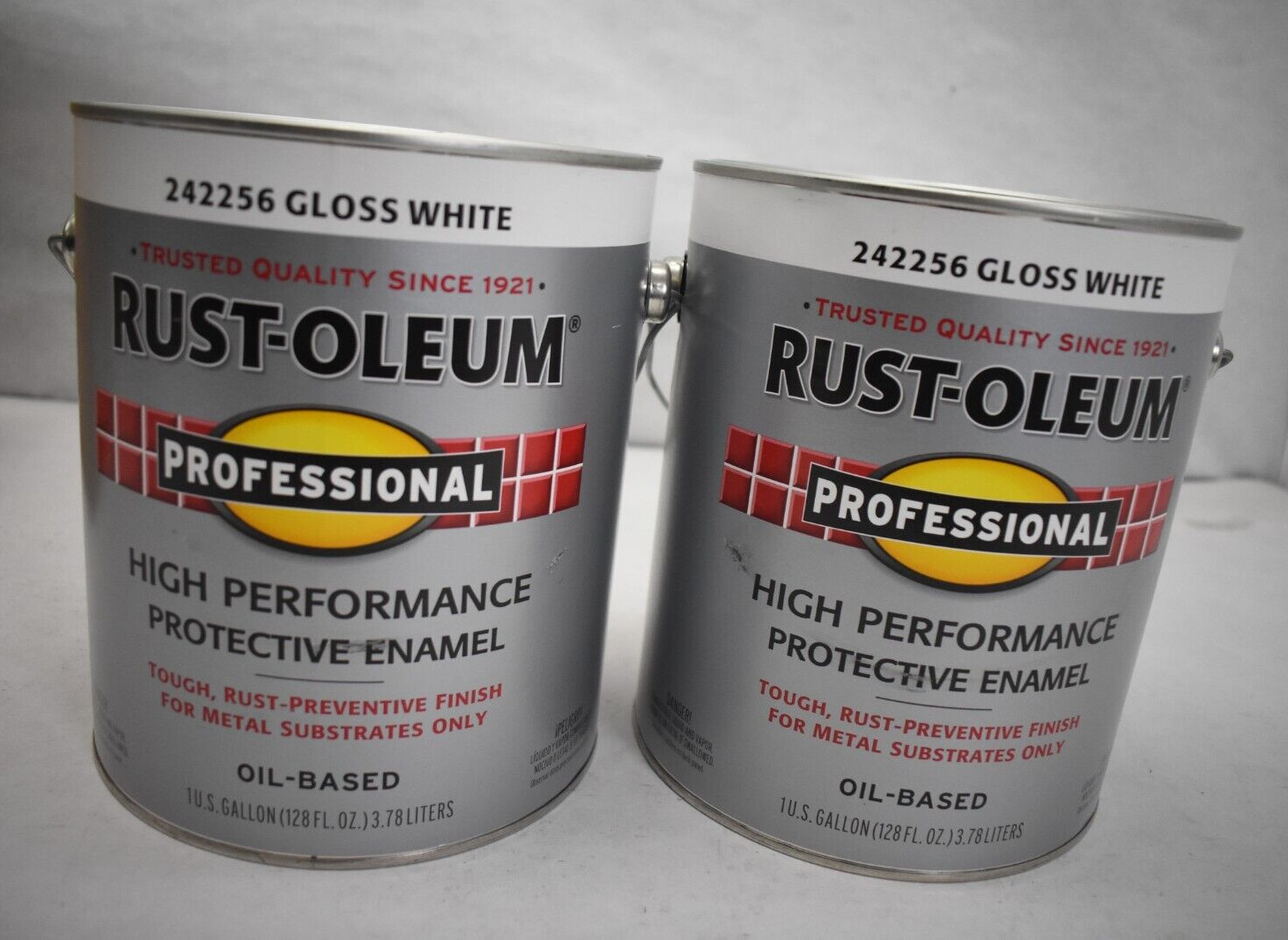 Lot of 2 Rust-Oleum 242256 High Performance Gloss White VOC Enamel 1 gal