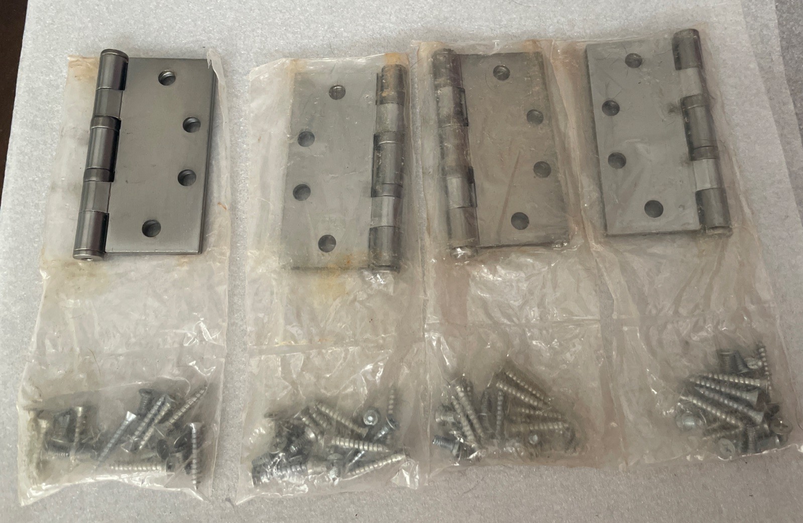 4 McKinney TA2714 NRP Door Hinges Satin Chrome 4-1/2″ x 4-1/2″ Non Removable Pin