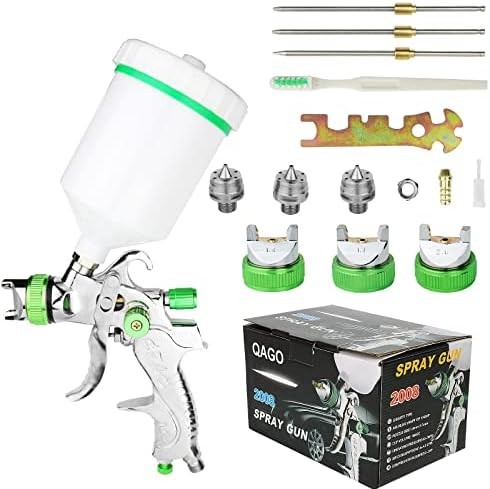HVLP Spray Gun 1.4mm Tip Gravity Feed with 1.7mm 2.0mm Nozzles