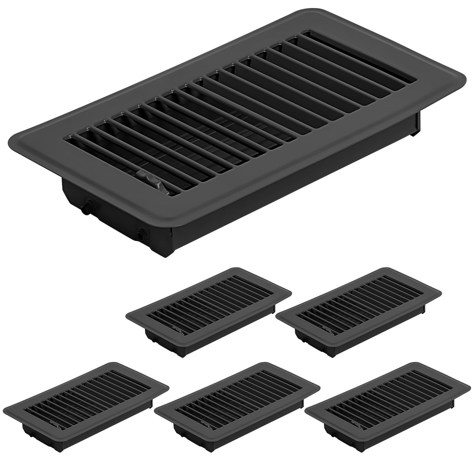 6 Pack 4″ x 8″ Floor Register- Heavy Duty Steel Walkable Floor Vent Covers – …
