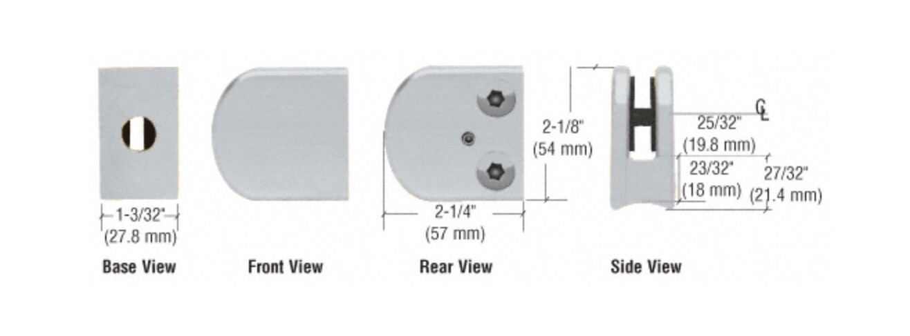 CRL Z110SC Satin Chrome Z-Series Large Round Clamp for 3/8″ Glass