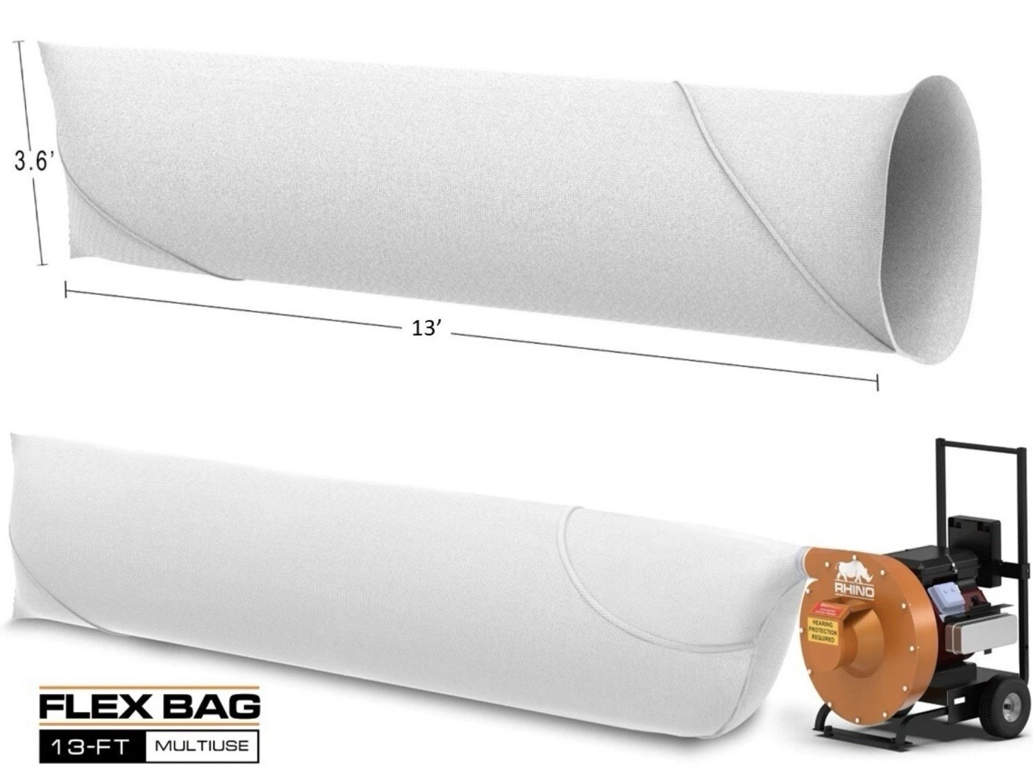 20 RHINO INSULATION VACUUM BAGS 13 FT X 3.6 FT HOLD 120CF