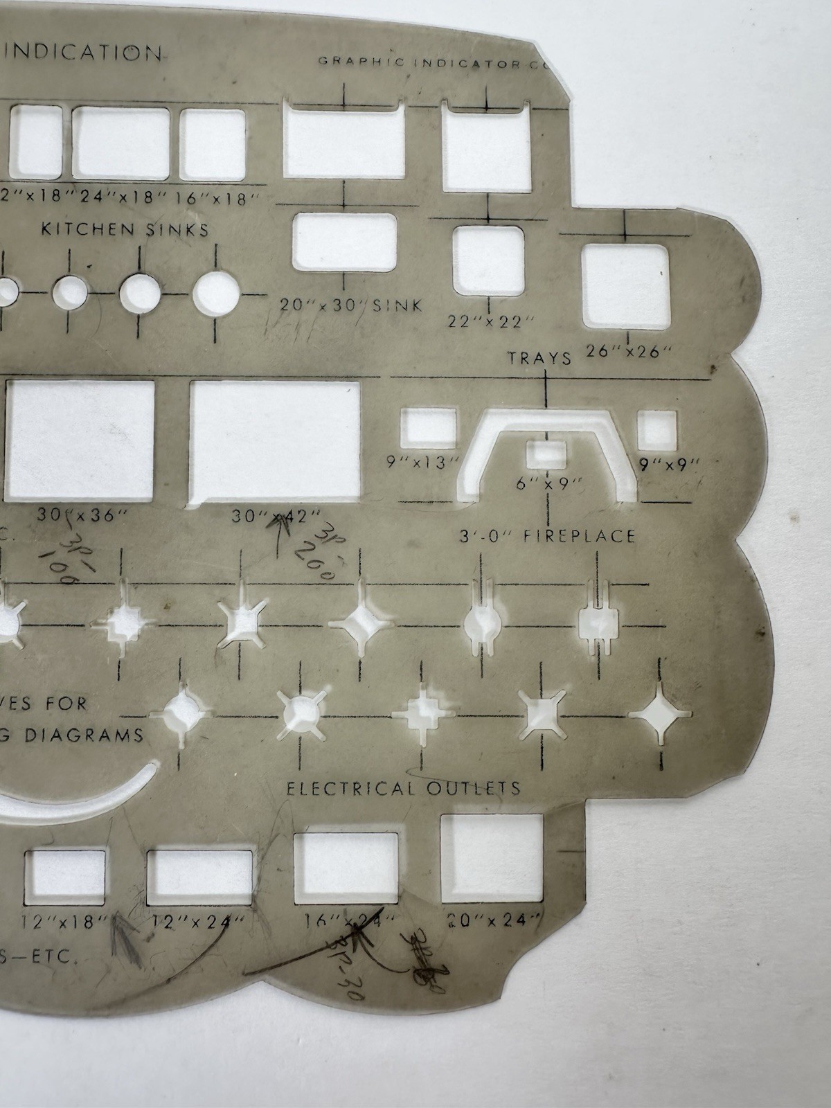Vintage American-Standard Plumbing Fixtures Template Architect Engineer Drafting