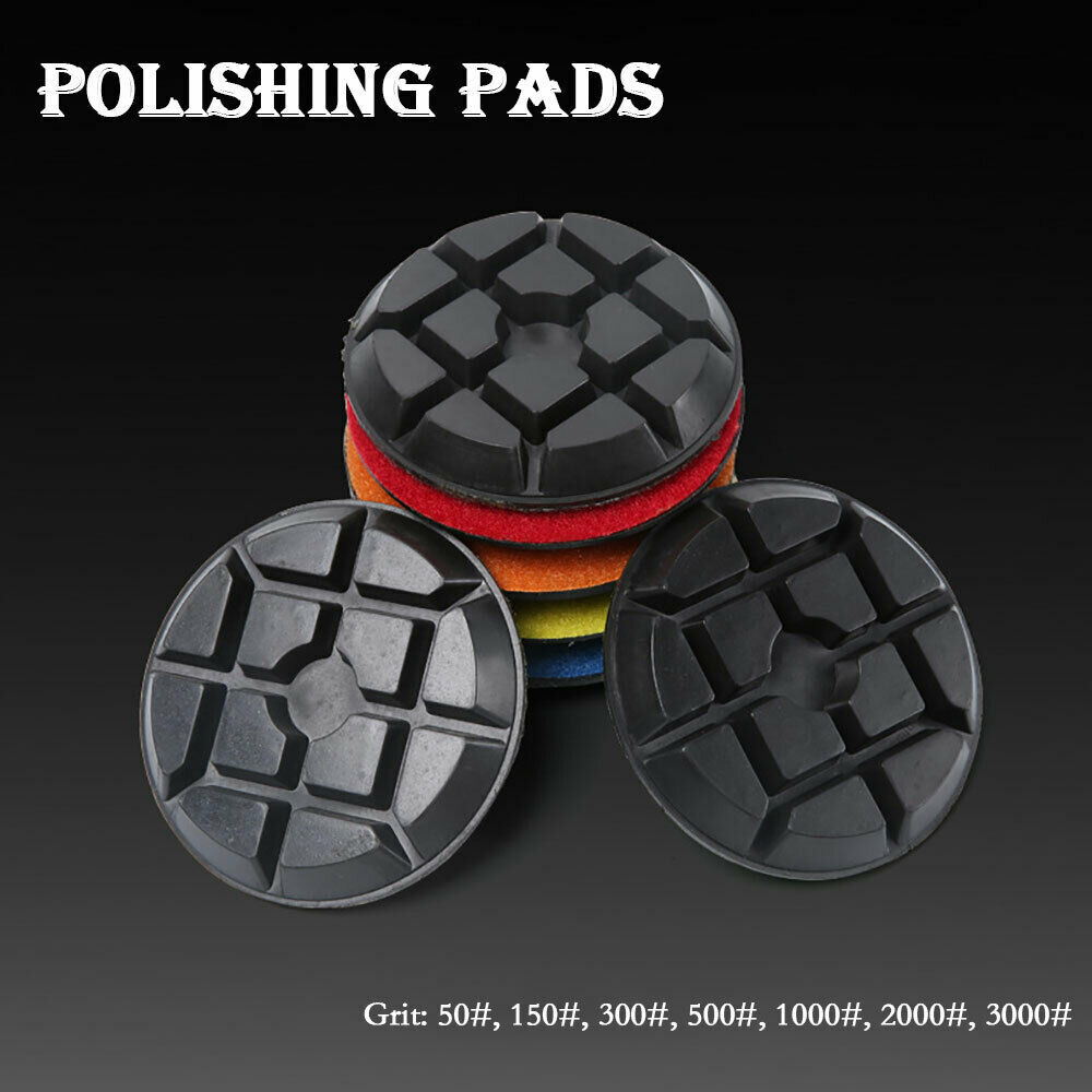 7Pcs Diamond Polishing Pads 4 Inch Dry/Wet for Concrete Floor Grinder Polisher