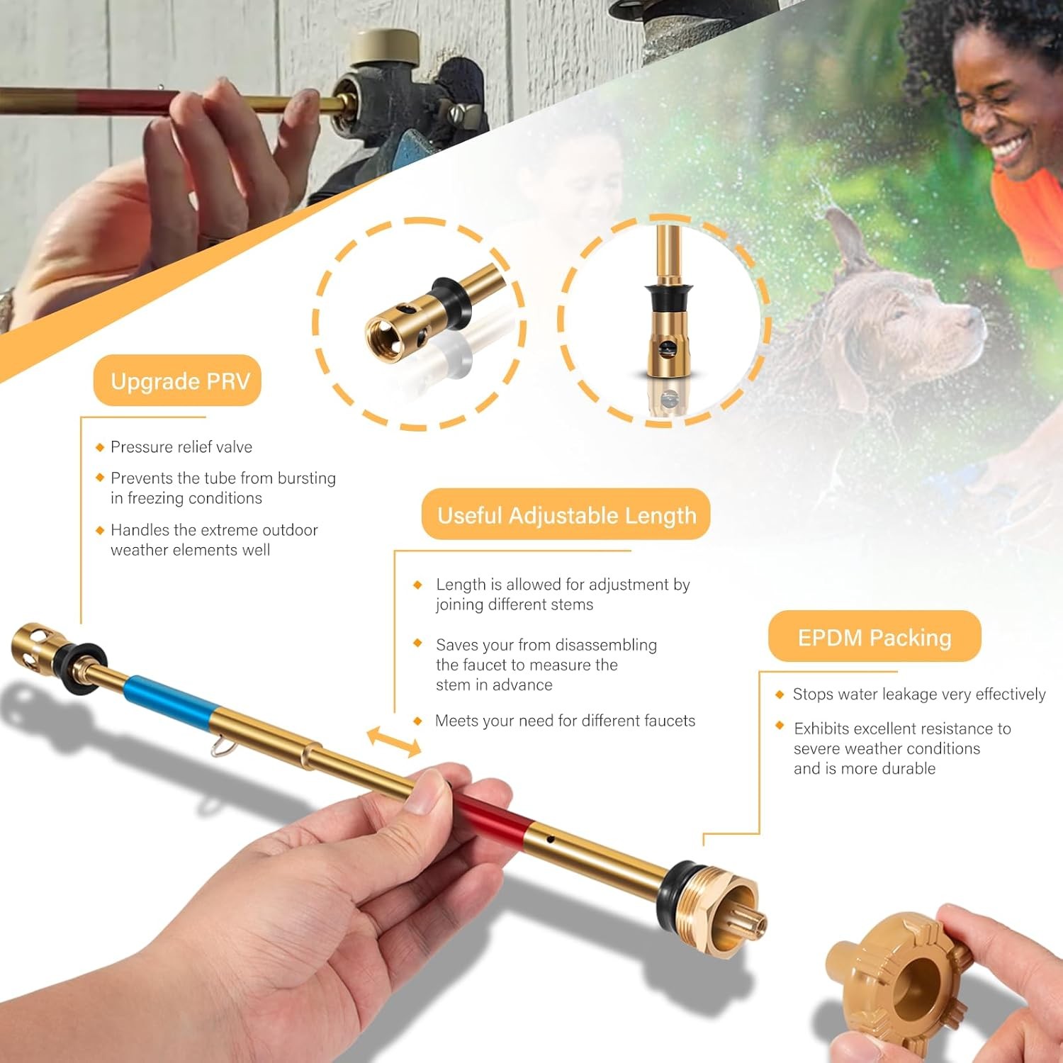 RK-ADJ-PRV Adjustable Rod Repair Kit for Woodford 14 16 17 19 22 V22 Faucets