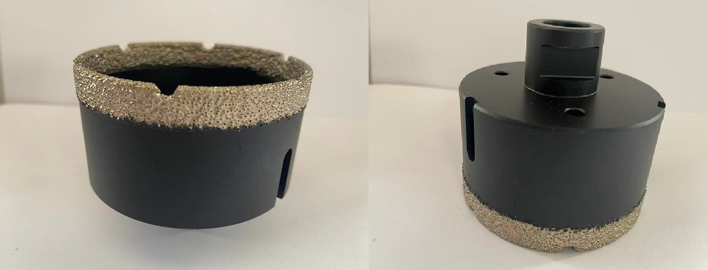 3-1/2 in 4-1/2 in Brazed Diamond Core Bit/Hole Saw for Granite, Marble, Ceramic