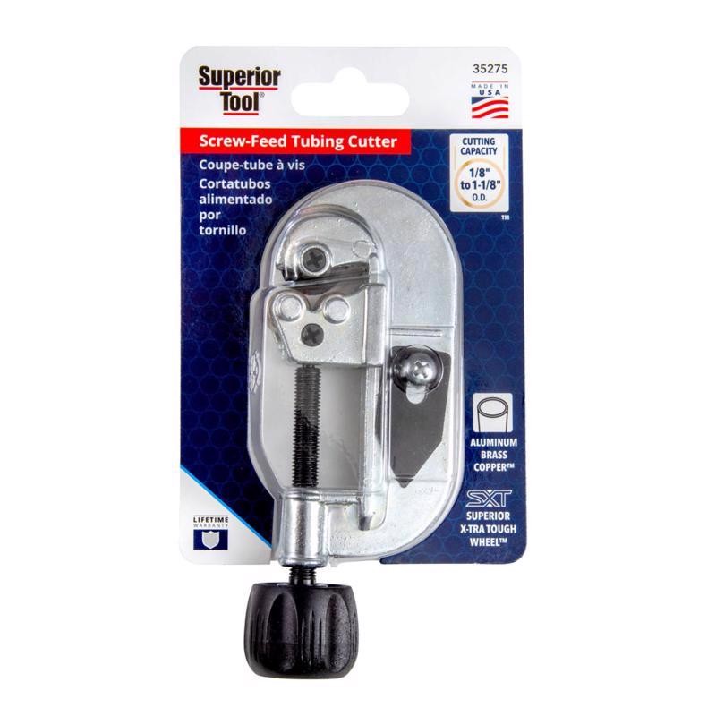 Superior Tool 1-1/8 in. Pipe Cutter Tube Cutter Black/Silver