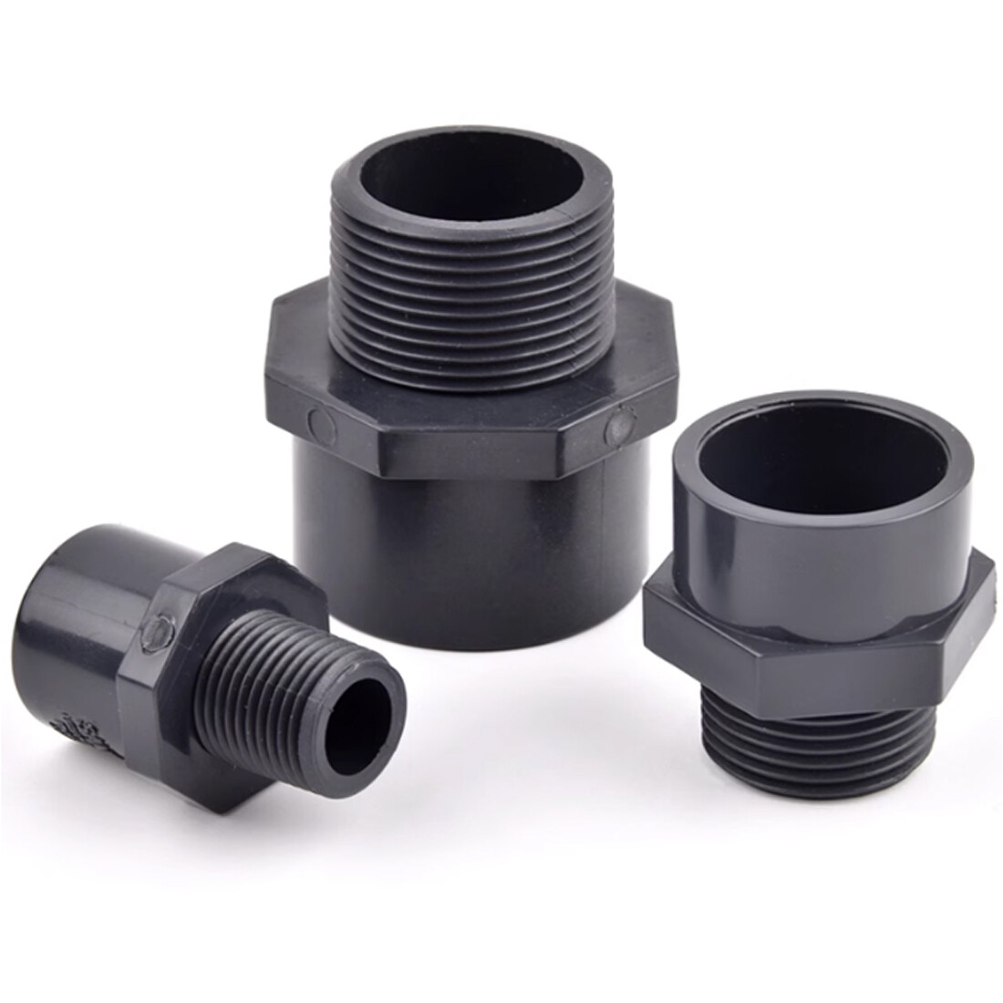 1/2″~2″ PVC Nipples Threaded Pipe Fitting Connector BSP Male Adapter Transparent