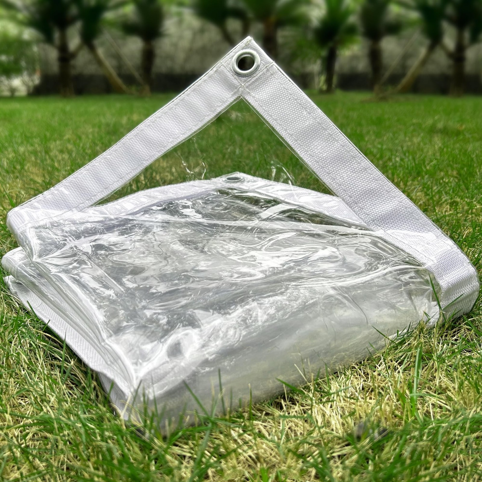 Clear Tarp 6 x10FT, 20 Mil Clear Vinyl Tarp, Small Cover Plastic Sheeting wit…