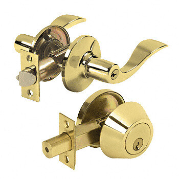 CRL CLL2BR Polished Brass Steel Niagara Security Door Combination Lock Set