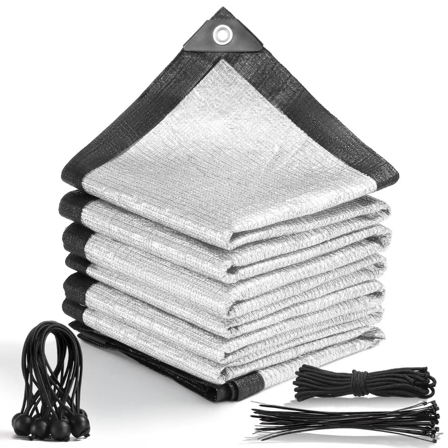 99% 10×12 FT Aluminet Shade Cloth with Grommets 6/8/10/12/20/ FT Aluminum Ref…