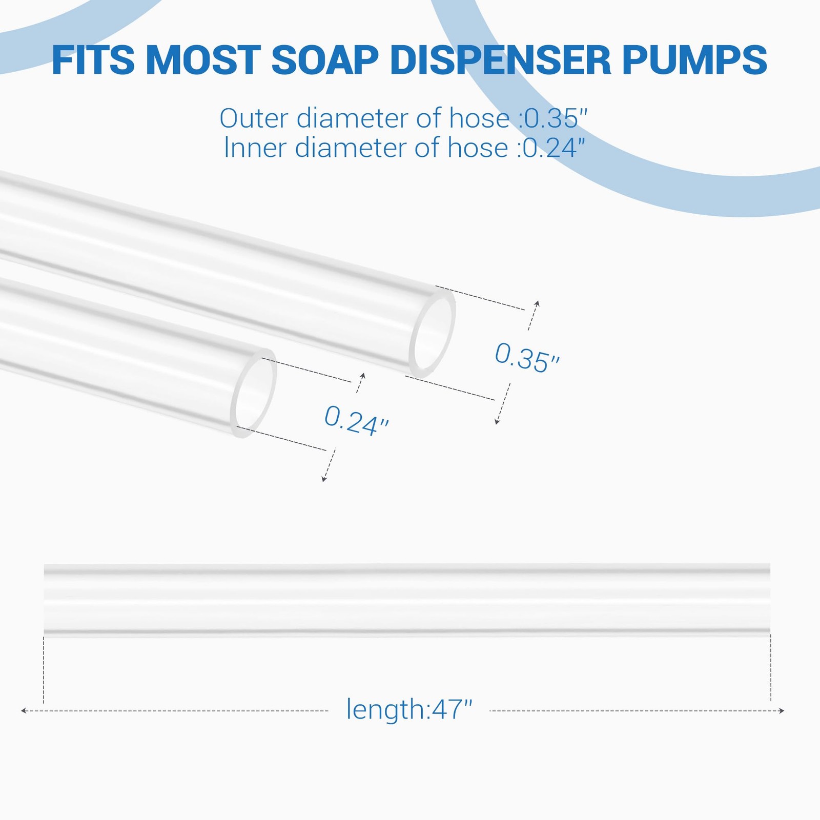 Yofidra Sink Soap Dispenser Extension Kit: Under 47″ (Pack of 1), White
