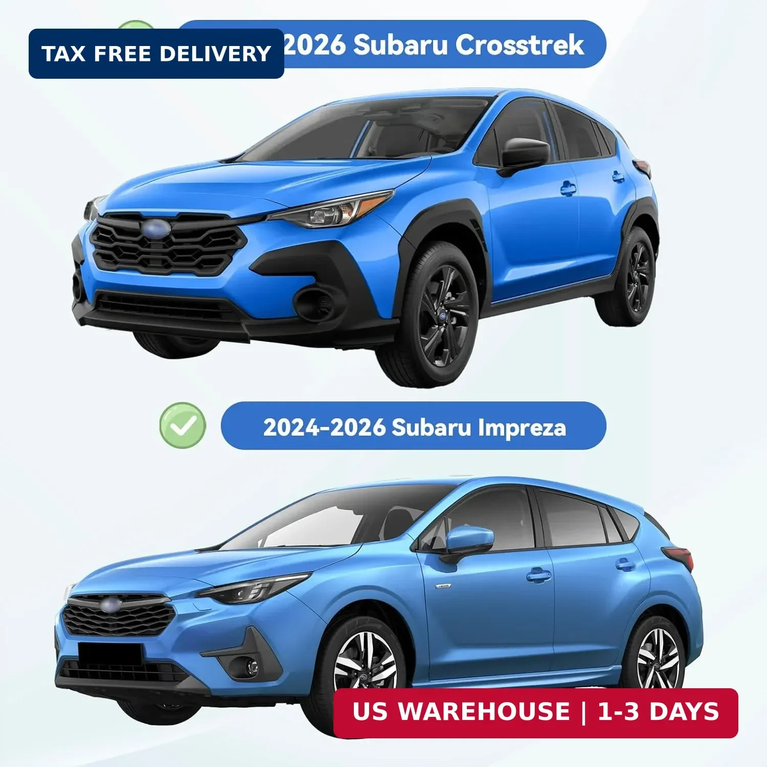 Window Visors Rain Guards for 2024 2025 2026 Subaru Crosstrek & Subaru Impreza,