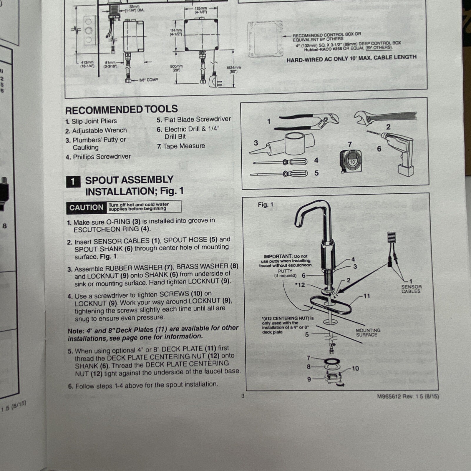NEW AMERICAN STANDARD 2064.172.295 SERIN EXTENSION POWER PROXIMITY SENSOR FAUCET